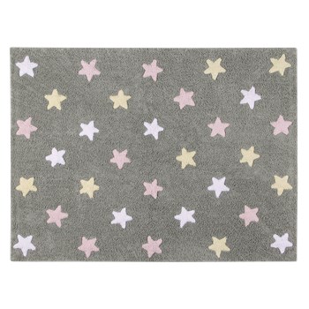 STARS Tricolor Halı Gri/ Pembe-Beyaz-Sarı