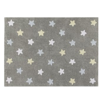 STARS Tricolor Halı Gri/ Mavi-Beyaz-Sarı