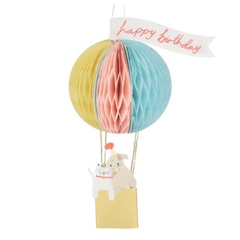 Meri Meri - Air Balloon Honeycomb Card - Uçan Balon Tebrik Kartı
