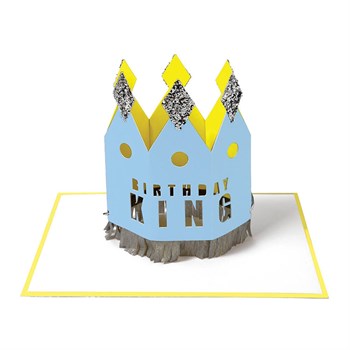 Meri Meri - Crowned Birthday King Card - Doğum Günü Kralı Tebrik Kartı