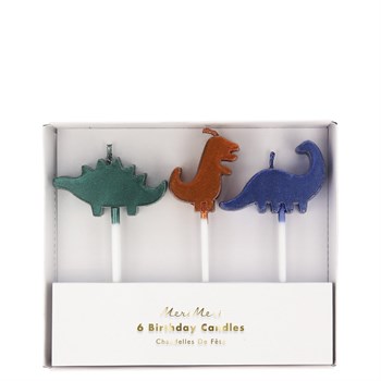 Meri Meri - Dinosaur Candles - Dinozor Mum - 6'lı