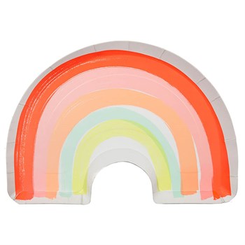 Meri Meri - Neon Rainbow Plates - Neon Gökkuşağı Tabak - L