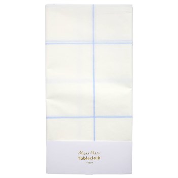 Meri Meri - Blue Grid Paper Tablecloth - Mavi Kareli Masa Örtüsü