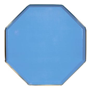 Meri Meri - Bright Blue Plates - Parlak Mavi Tabaklar - L - 8'li
