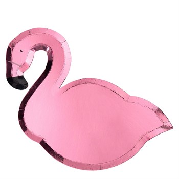 Meri Meri - Pink Flamingo Plates - Pembe Flamingo Tabaklar - 8'li