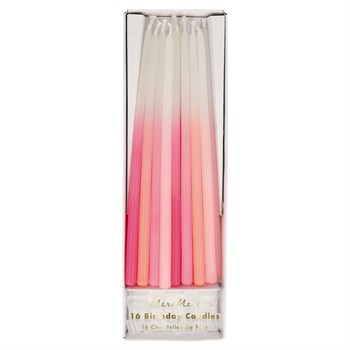 Meri Meri - Pink Dipped Tapered Candles - Pembe Mumlar