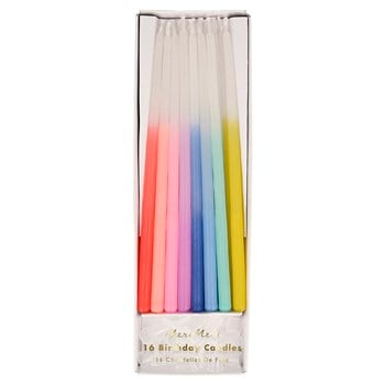 Meri Meri - Rainbow Dipped Tapered Candles - Renkli Mumlar