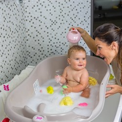 OkBaby Onda Banyo Küveti & Splash Bebek Duşu & Doğal Banyo Süngeri No.10 / Beyaz