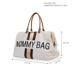 ChildHome Mommy Bag, Anne Bebek Bakım Çantası, Kanvas Beyaz  Mommy Bag