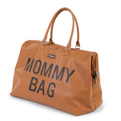 ChildHome Mommy Bag, Anne Bebek Bakım Çantası, Kahverengi Deri Mommy Bag