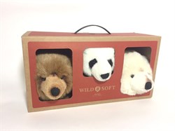 Wild & Soft Mini Bear Set Peluş Duvar Büstleri